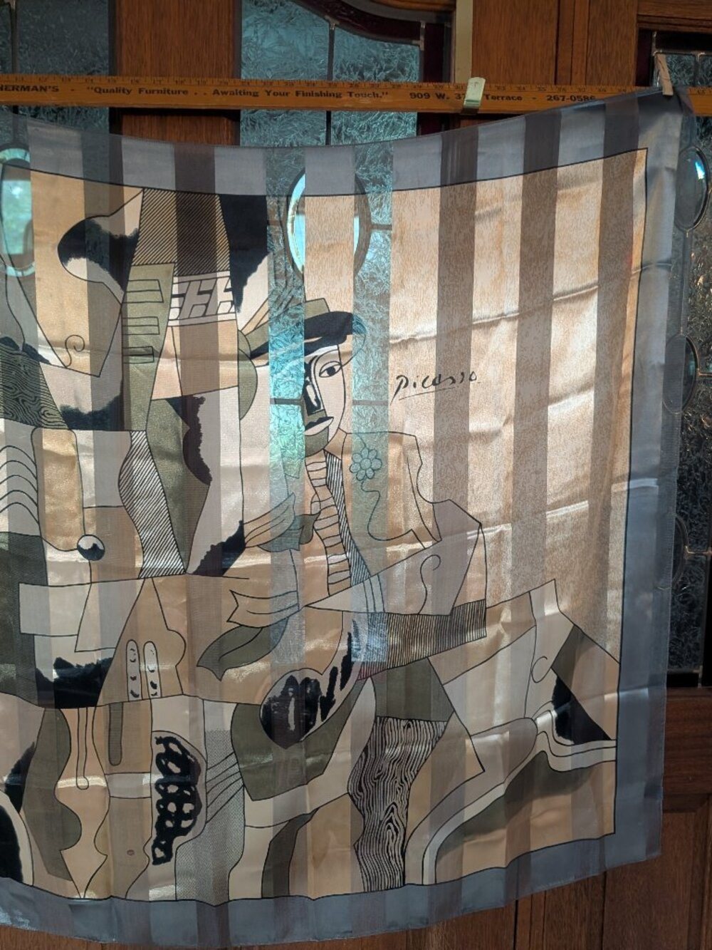 vintage square art scarf